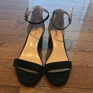 Express Black Strap Heels